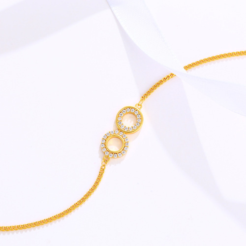 Simple personalized zirconium infinity bracelet