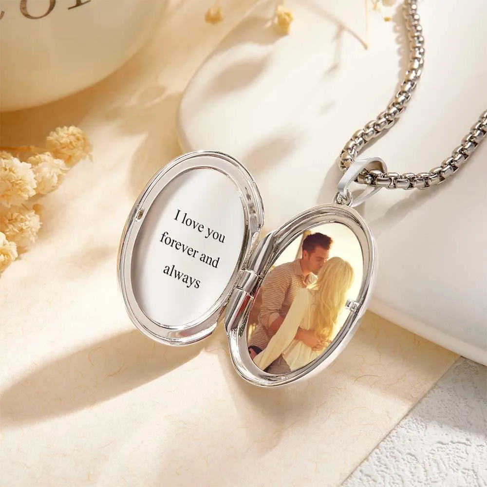 Custom Photo Locket and Engraved Prayer Amulet Necklace – Personalized Keepsake Jewelry for All
