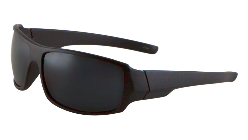 Sleek Plastic Sport Sunglasses with Smoke Lenses – Stylish and Functional Design