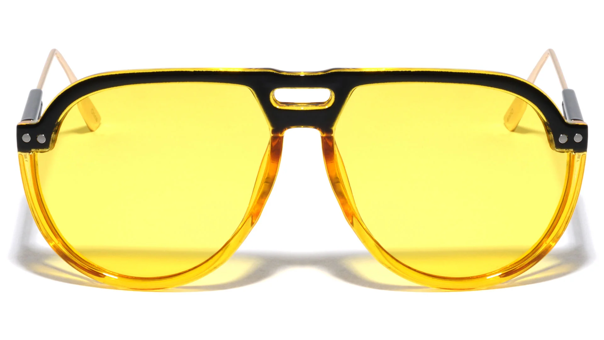 Stylish Sunglasses with Crystal Color Lenses and Metal Tips