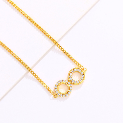 Simple personalized zirconium infinity bracelet