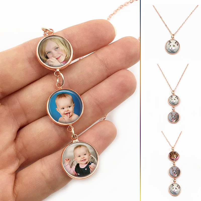 Personalized photo charm necklace